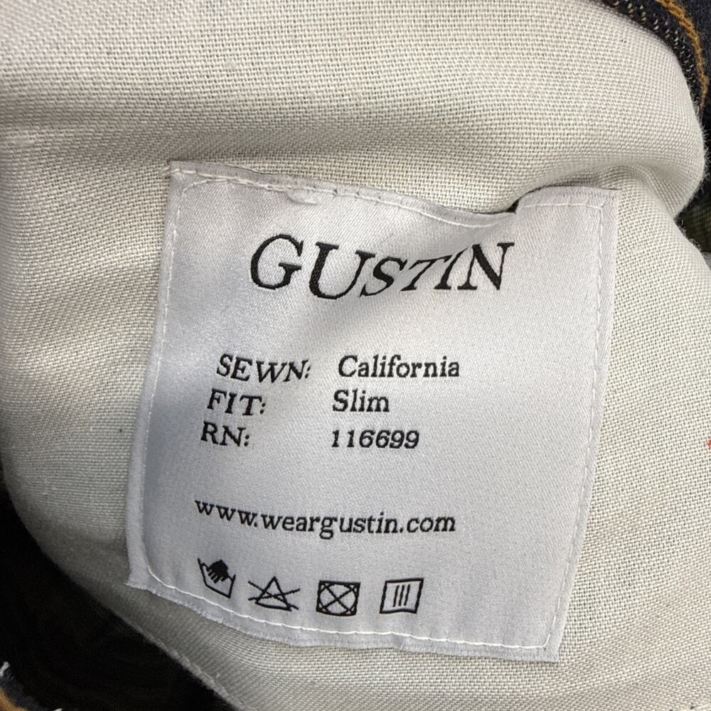 Gustin #541 The Rainbow Selvedge Slim Denim Jeans Size 32 Button Fly Dark Wash - Picture 8 of 9